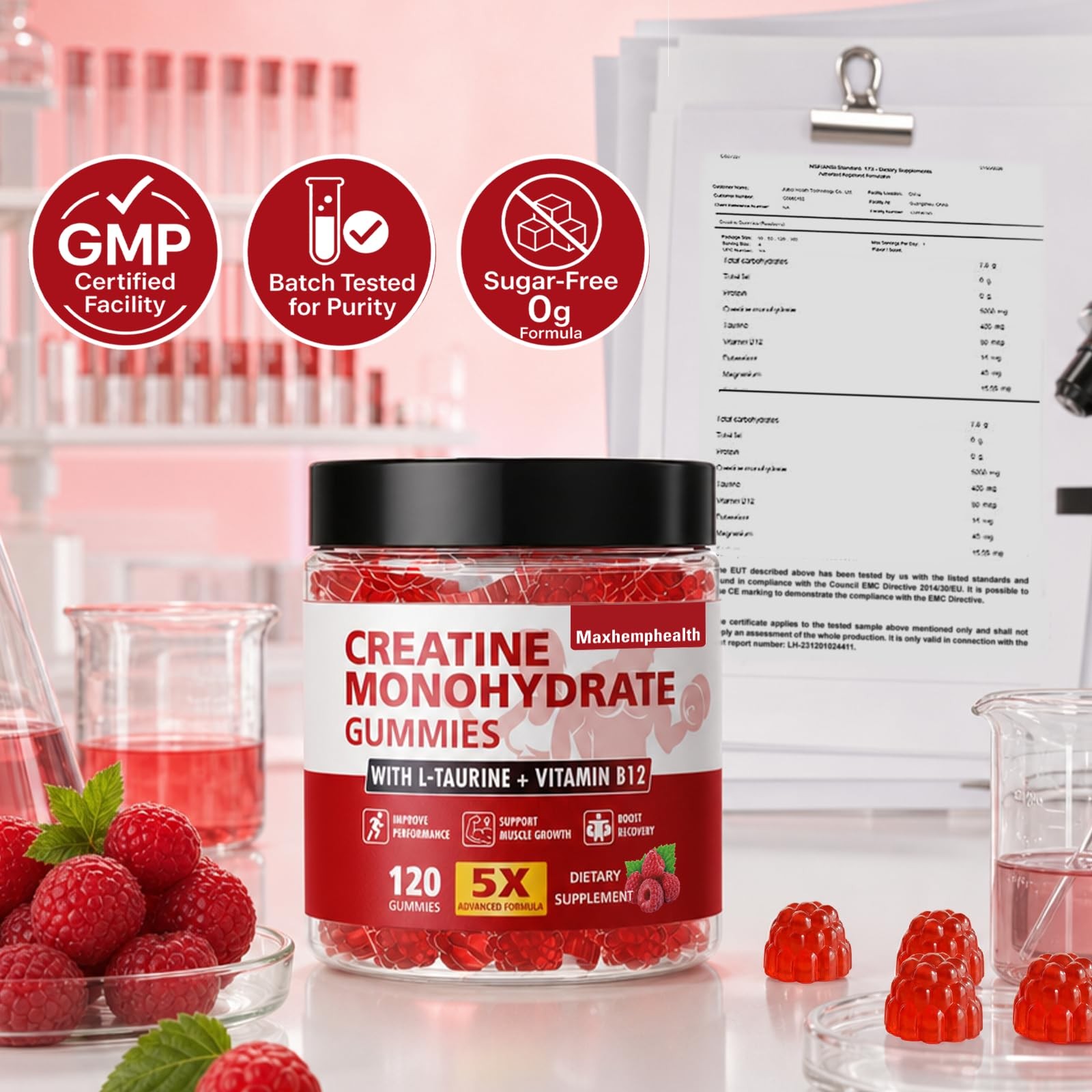 Creatine Gummies for Women, 5g Creatine Monohydrate, 120 Count | Creatine for…