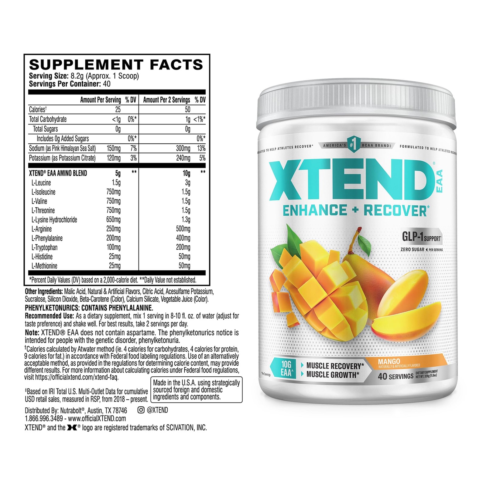EAA + BCAA Powder for Muscle Recovery & Lean Muscle Growth, 9 Essential Amino…