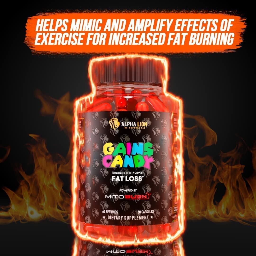 Alpha Lion Gains Candy MitoBurn Workout & Endurance, 60 Capsules
