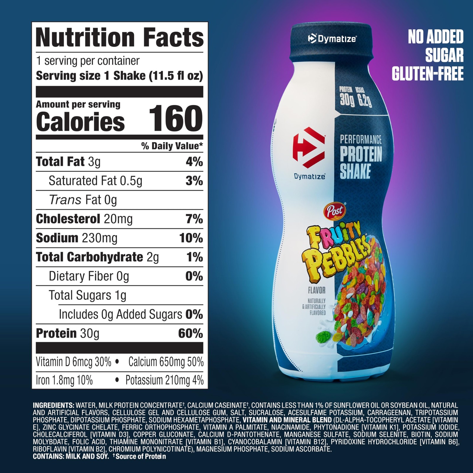 Dymatize Performance Protein Shake, Fruity Pebbles, 11.5 Fl Oz (Pack of 4)