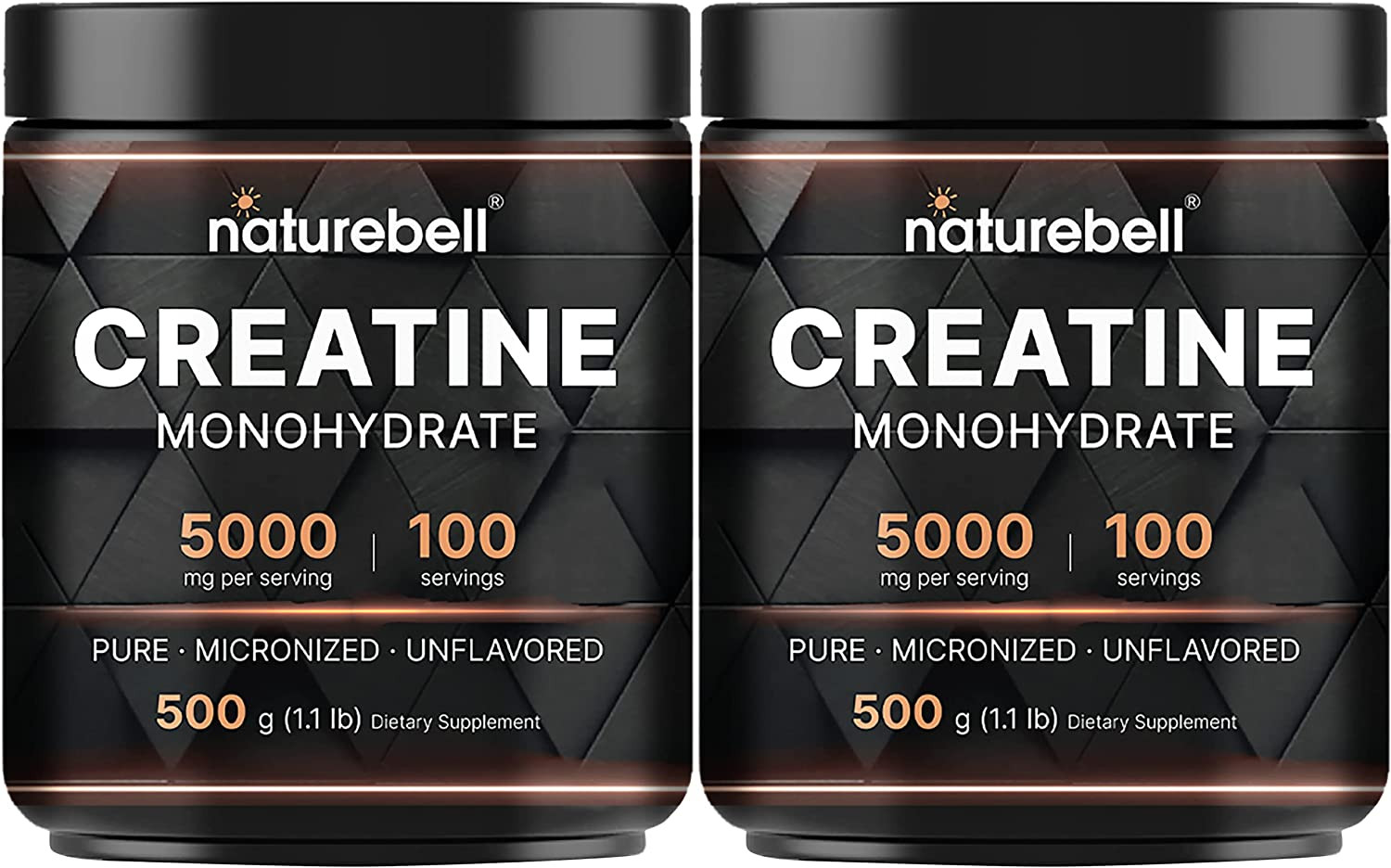 NatureBell Creatine Monohydrate Powder 500g, 5000mg Per Serving Pure Pre Workout