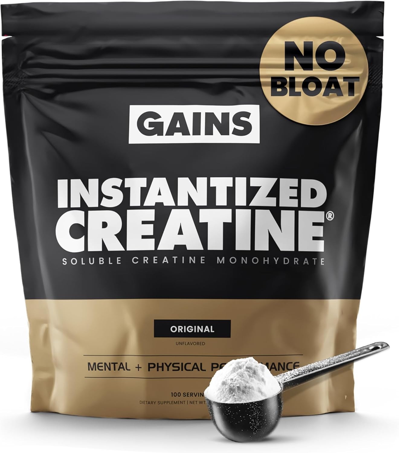 Gains in Bulk Instantized Creatine Monohydrate for Men & Women, Soluble Creatine