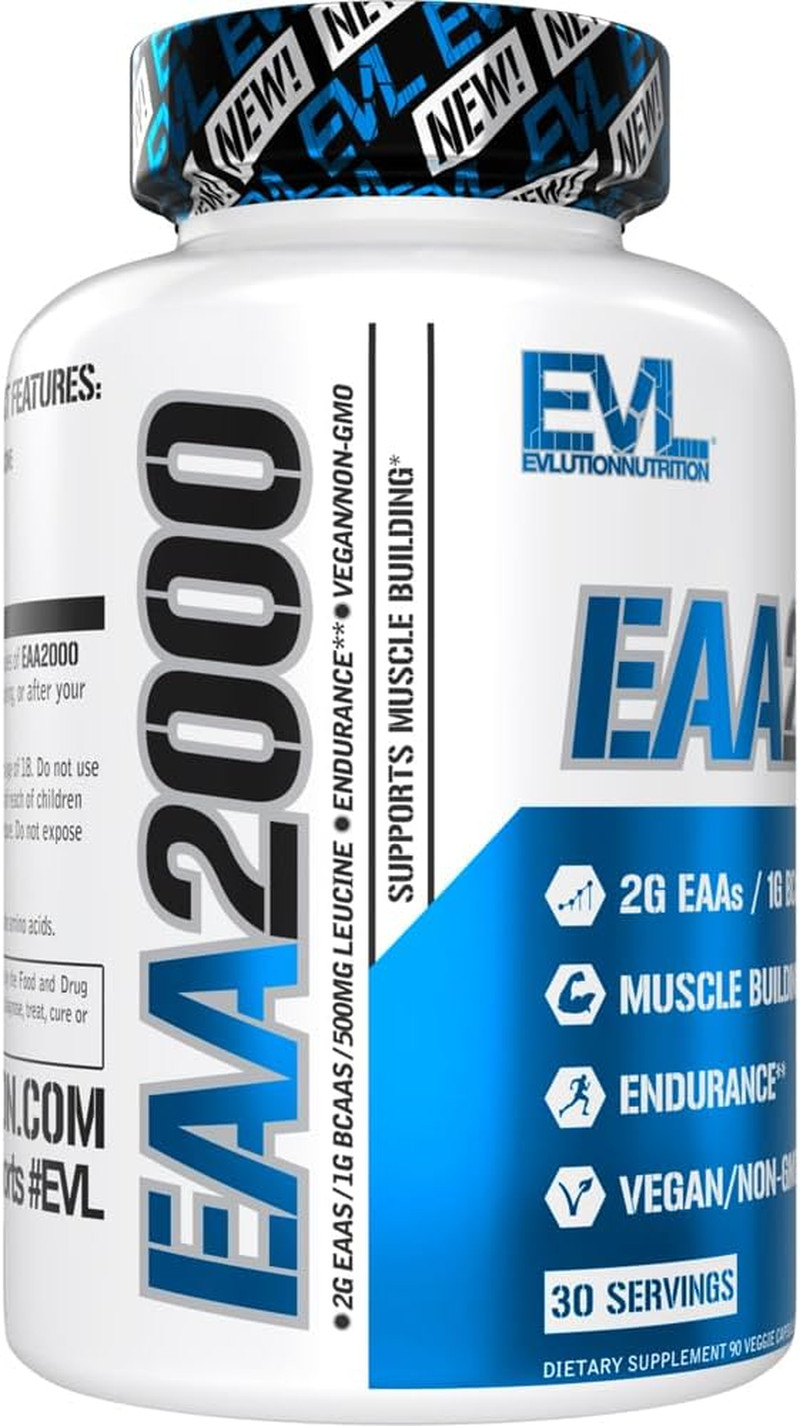BCAA EAA Essential Amino Acids Capsules – EAA Supplement for Pre & Post Workout