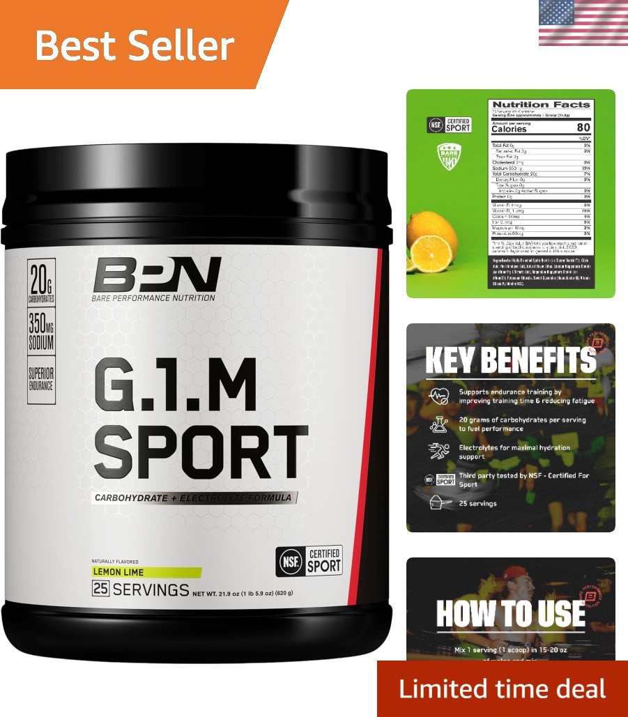 Lemon Lime Performance Booster – BPN G.1.M Sport, Reduce Fatigue, 25 Servings