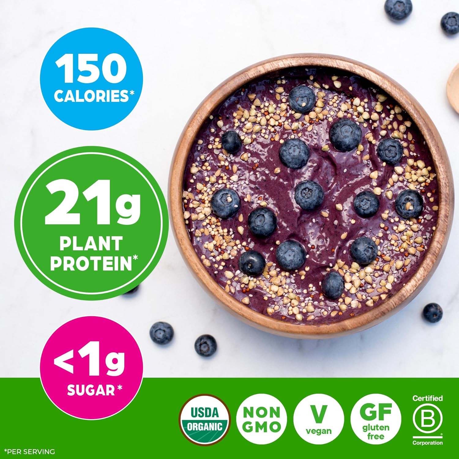 Orgain Organic Vegan Protein Powder, Vanilla Bean – 21g Plant Protein, 6g