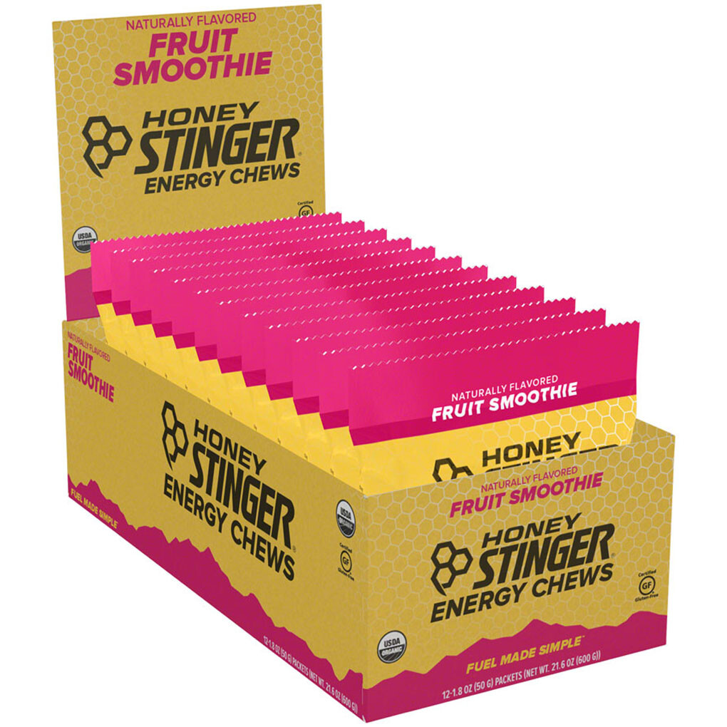 Honey Stinger Certified Organic Energy Chews Fruit Smoothie Bx of 12 Gluten Free