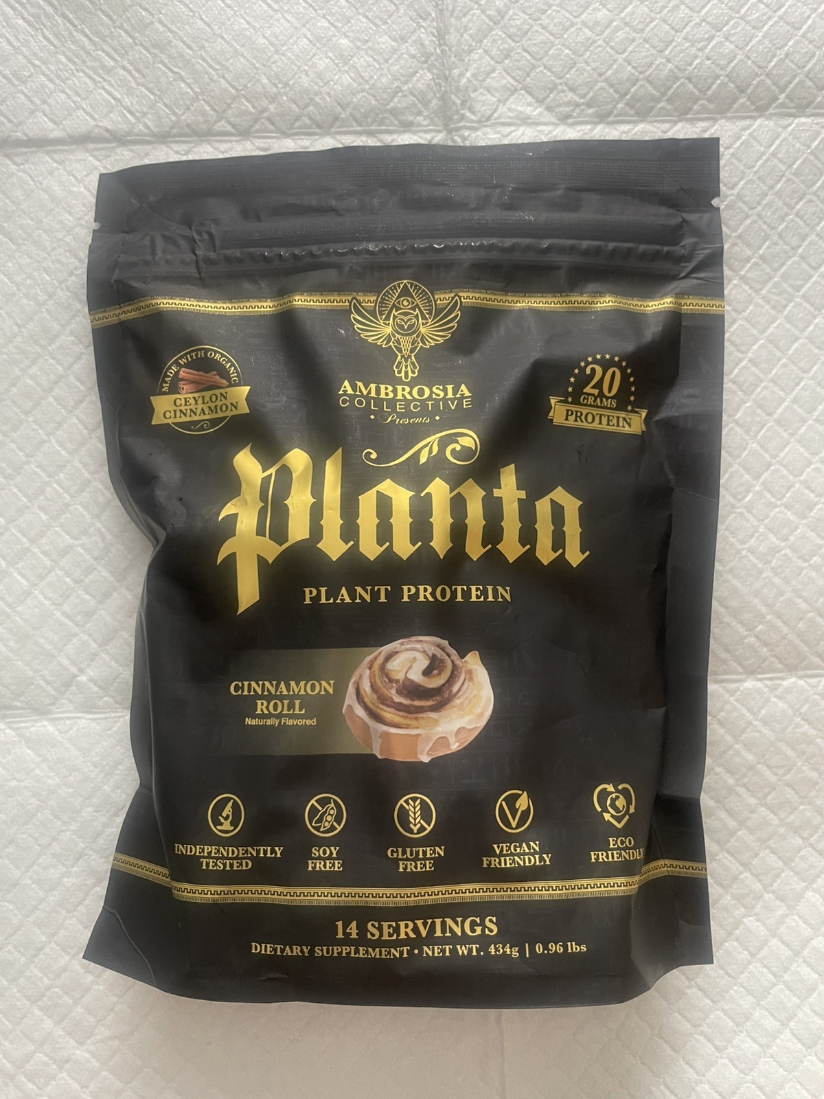 NEW PLANTA CINNAMON ROLL AMBROSIA COLLECTIVE 20G PLANT PROTEIN 0.96 LBS