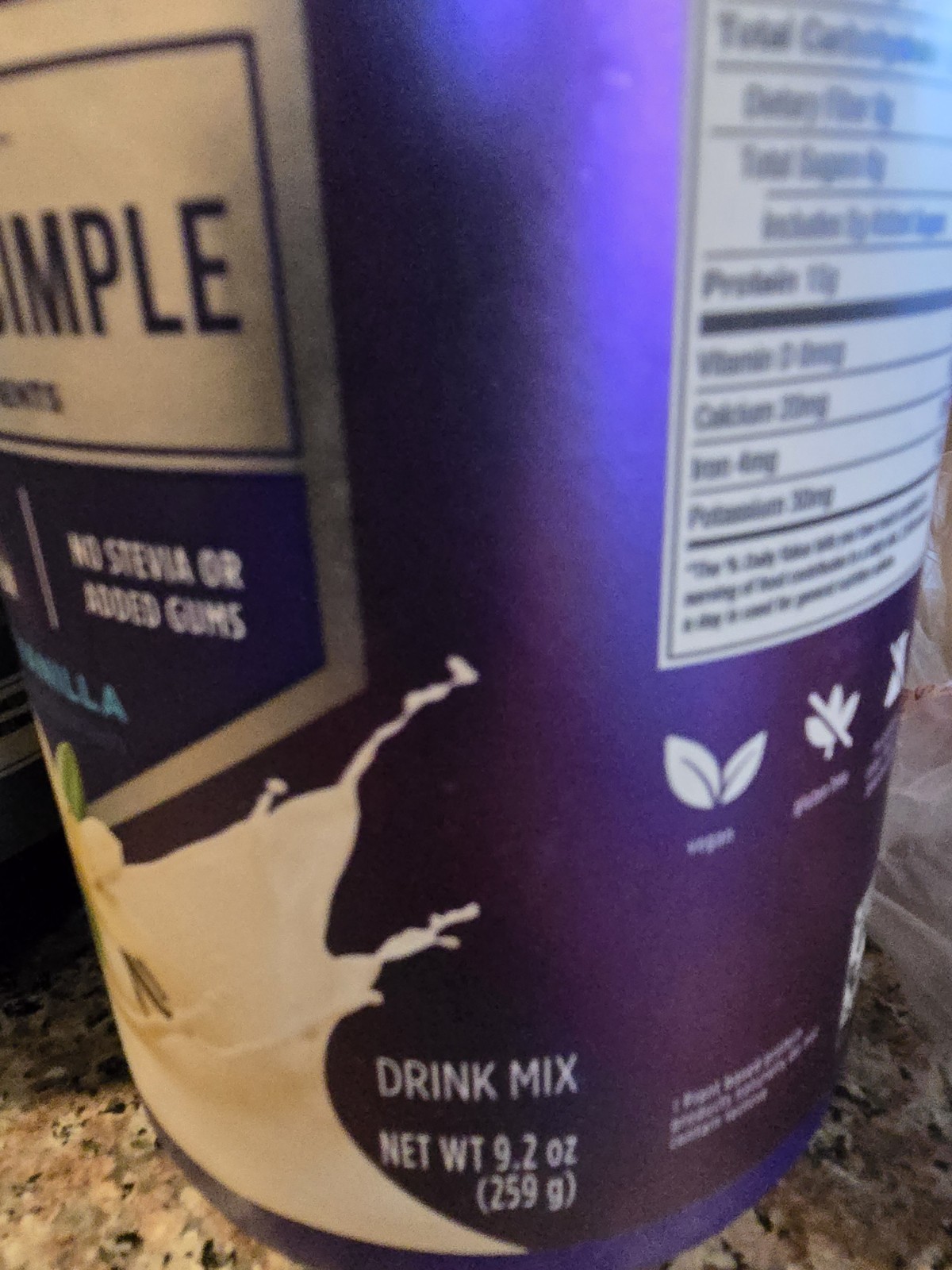 Vega Sport Vegan Protein + Vanilla Powder – Peanut Butter 1LB 12oz, Exp. 2/27