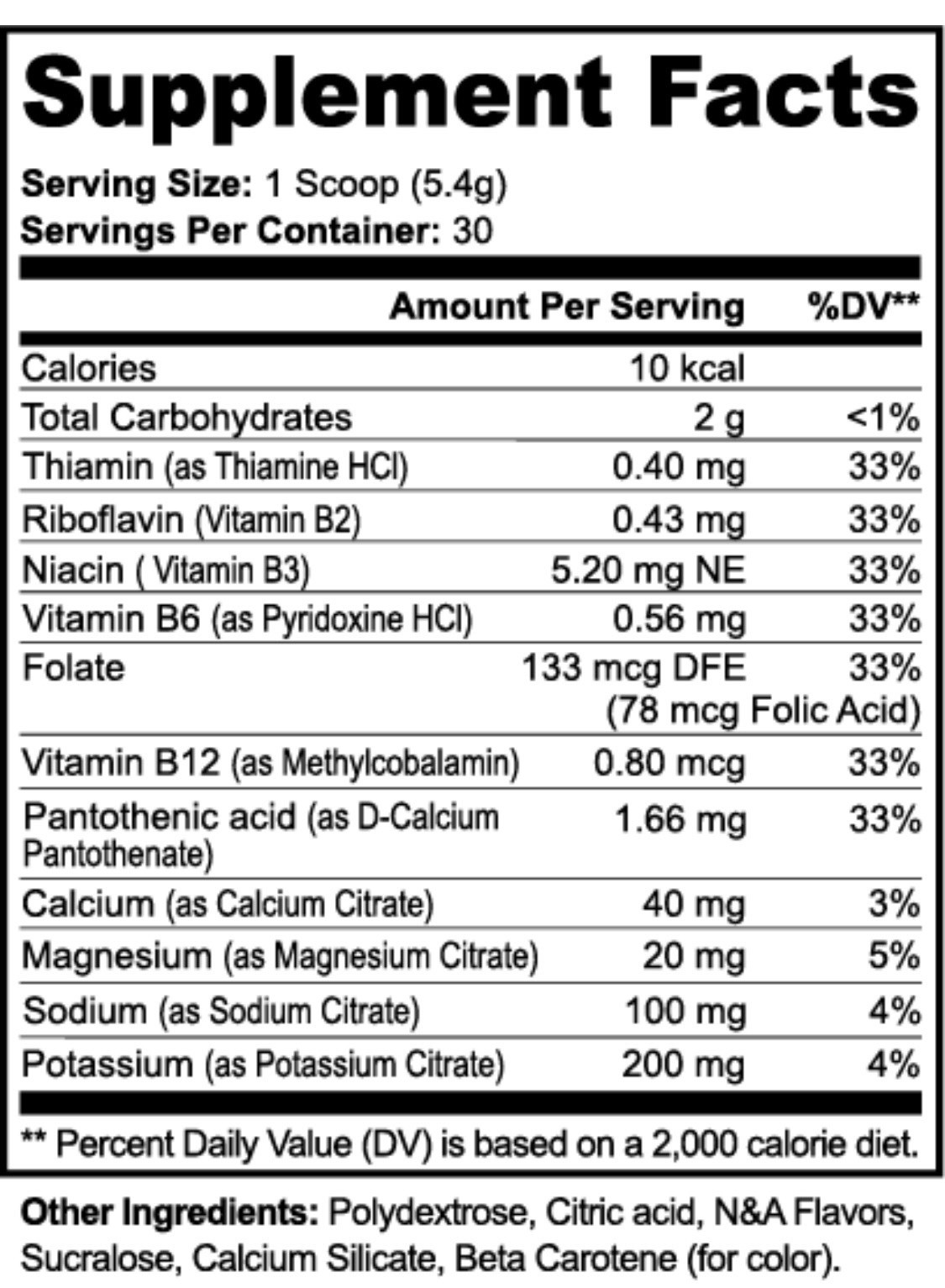 Electrolyte Hydration Powder Lemonade, Premium Quality Caffeine/Sugar Free