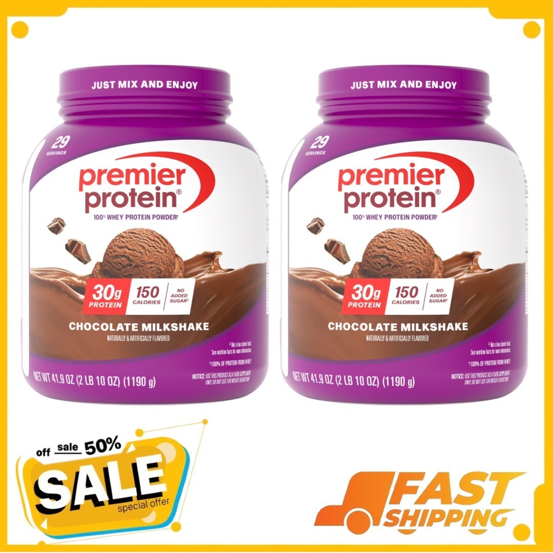 2P Premier Protein 100% Whey Protein Powder, Chocolate Milkshake, 30g Protein