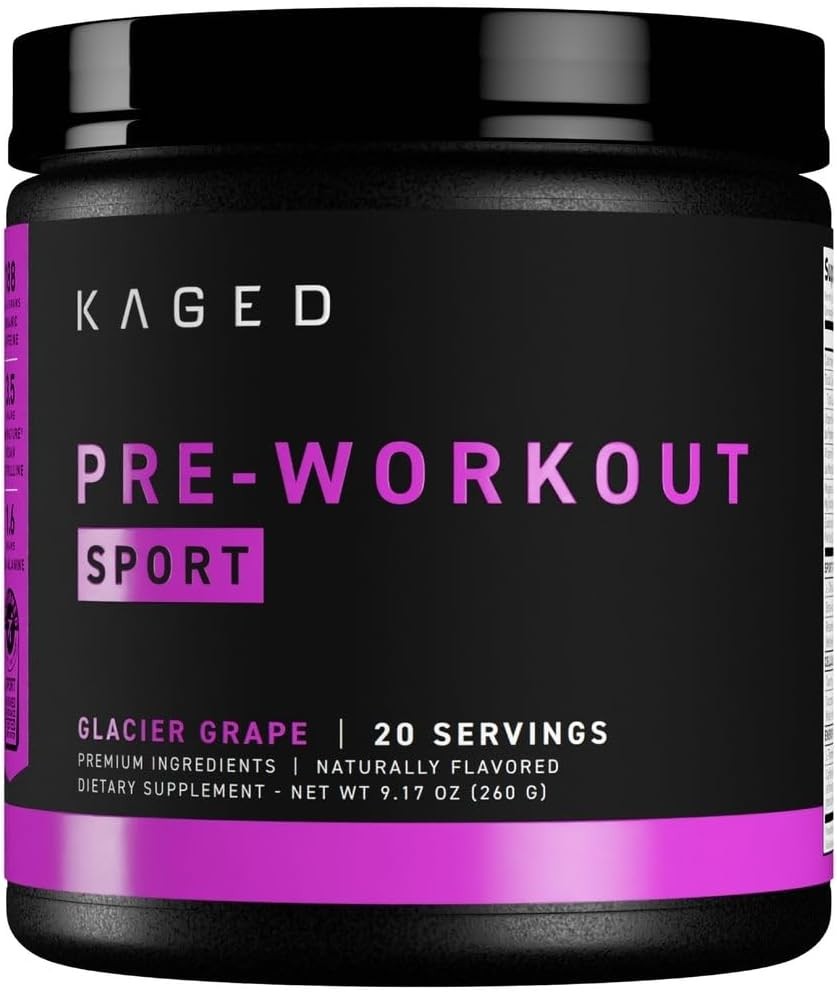 Kaged Sport Pre Workout Powder for Men & Women, Glacier Grape, Sport…