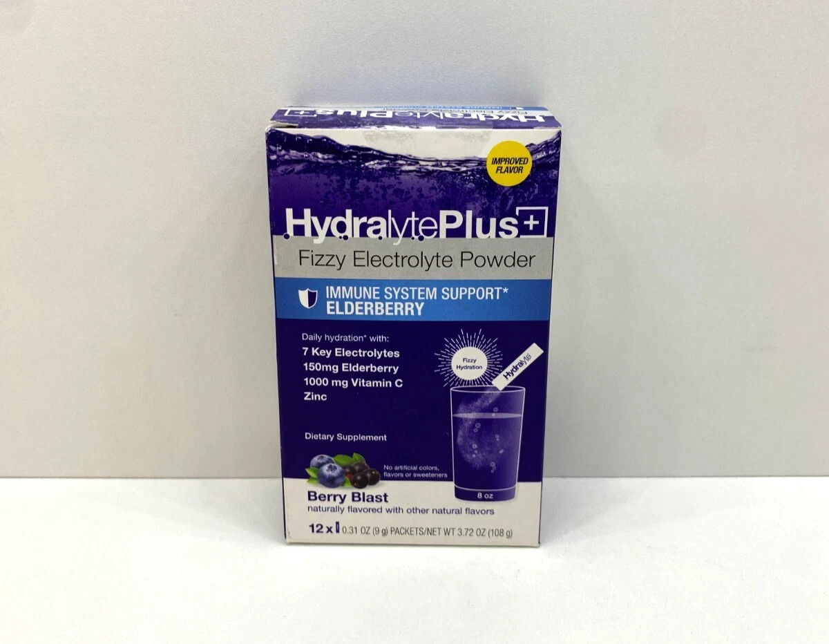 Hydralyte Plus + Immune Support Elderberry Electrolyte Powder Berry 10/25, READ