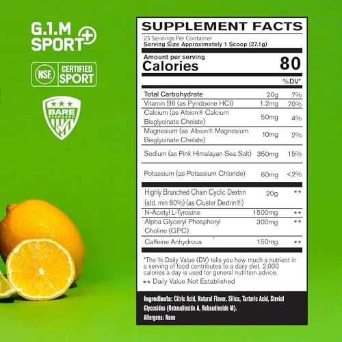 Endurance Pre-Workout Powder – Lemon Lime | 25 Servings | Energy, Focus, Electro
