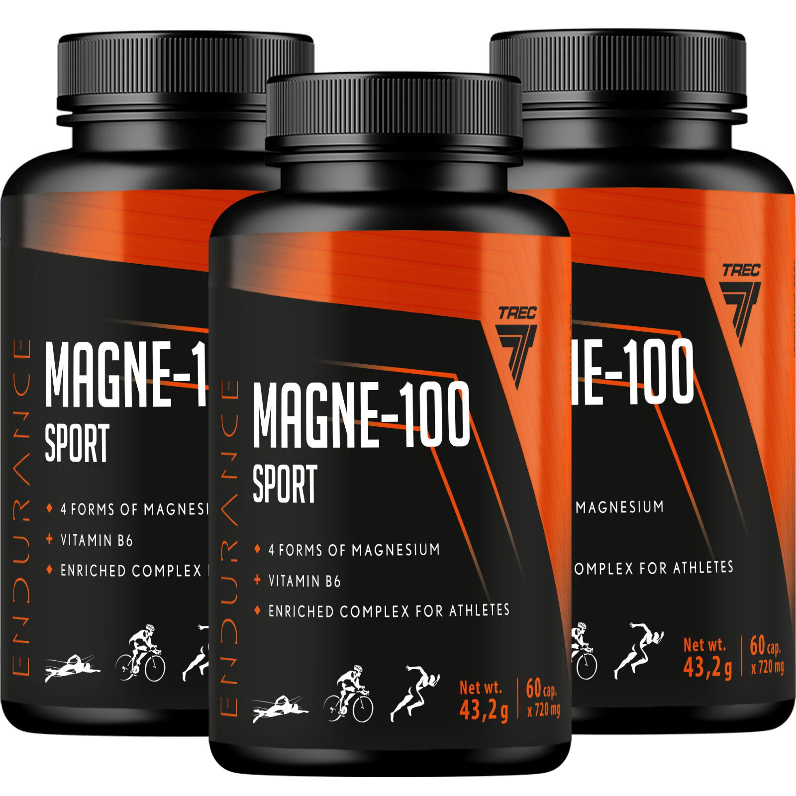 MAGNE-100 SPORT 60–360 Caps – Magnesium + B6 for Cramps, Energy & Recovery