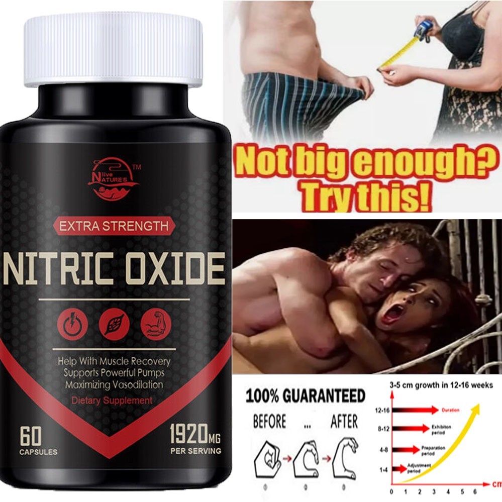 60 L-Arginine Capsule Nitric Oxide Testosterone Booster Energy Support Pills
