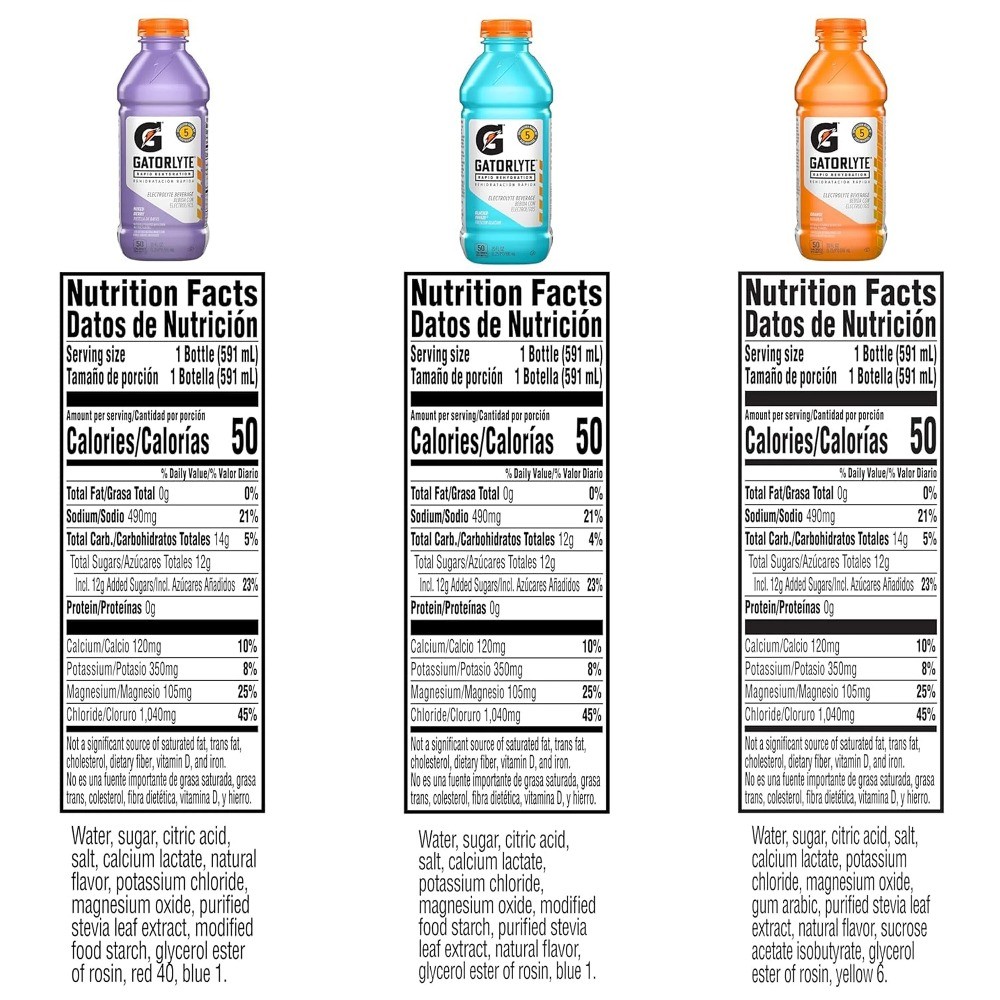 Gatorlyte Rapid Rehydration Electrolyte Beverage, 20 fl oz (Pack of 12)