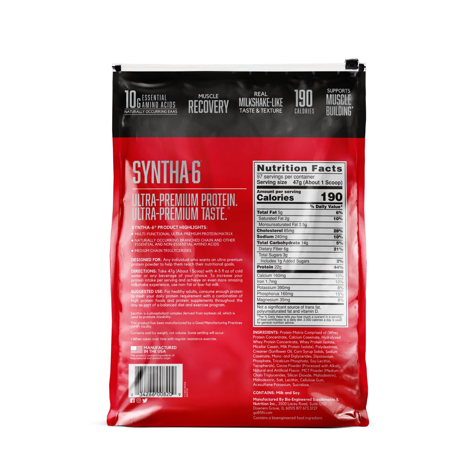 BSN SYNTHA-6 Whey Protein Powder with Micellar Casein, Chocolate Milk Protein…