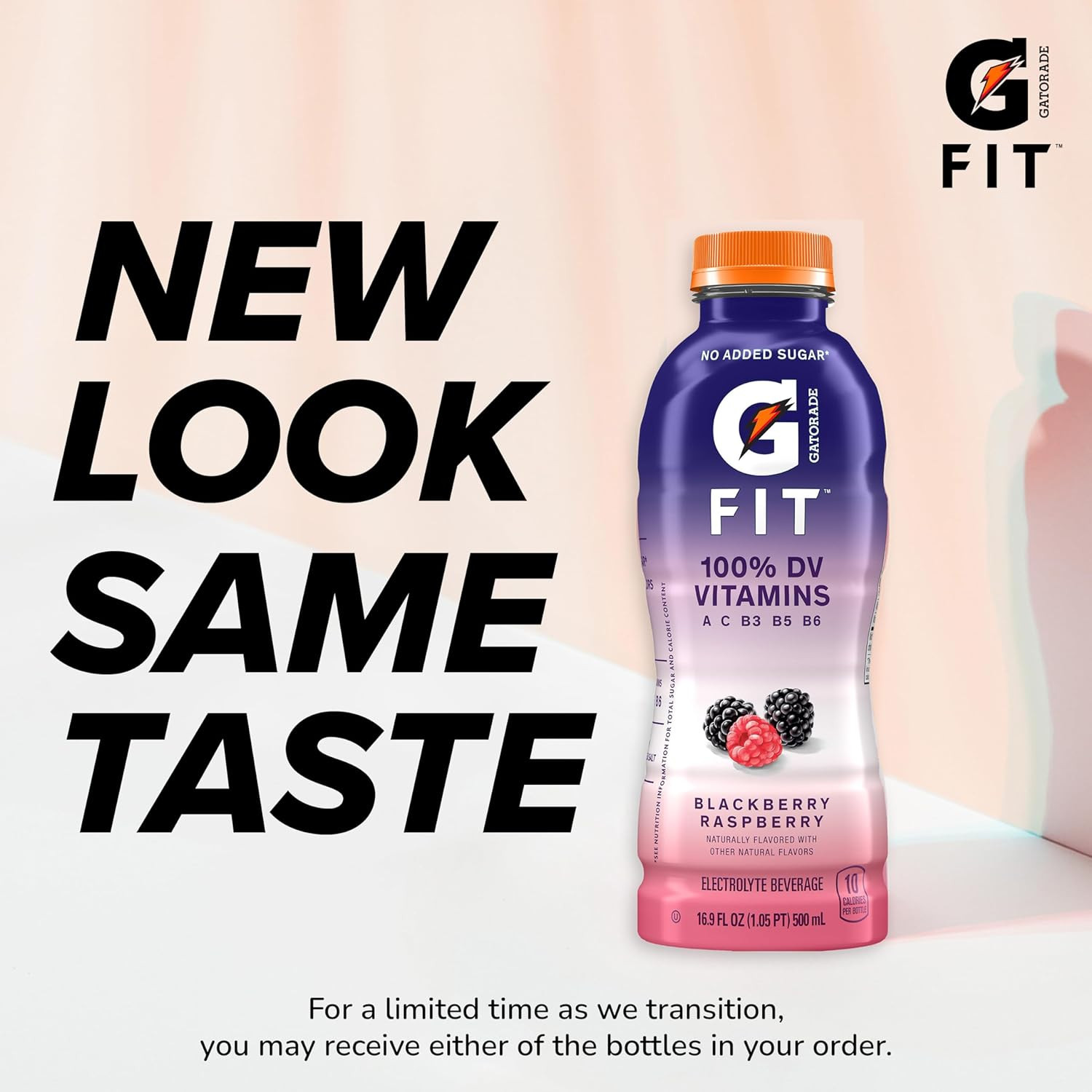 Gatorade Fit Electrolyte Beverage, Blackberry Raspberry, 12 Pack 16.9oz Bottles