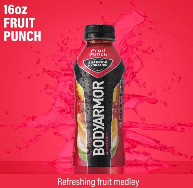 BODYARMOR Sports Drink Fruit Punch 16 Fl Oz Pack of 12 Hydration Electrolytes