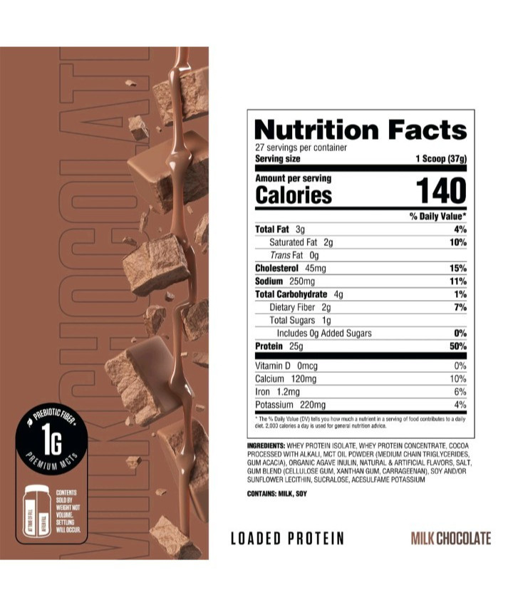 RYSE Loaded Protein Powder – Milk Chocolate – 25g Whey Protein Isolate Conce…