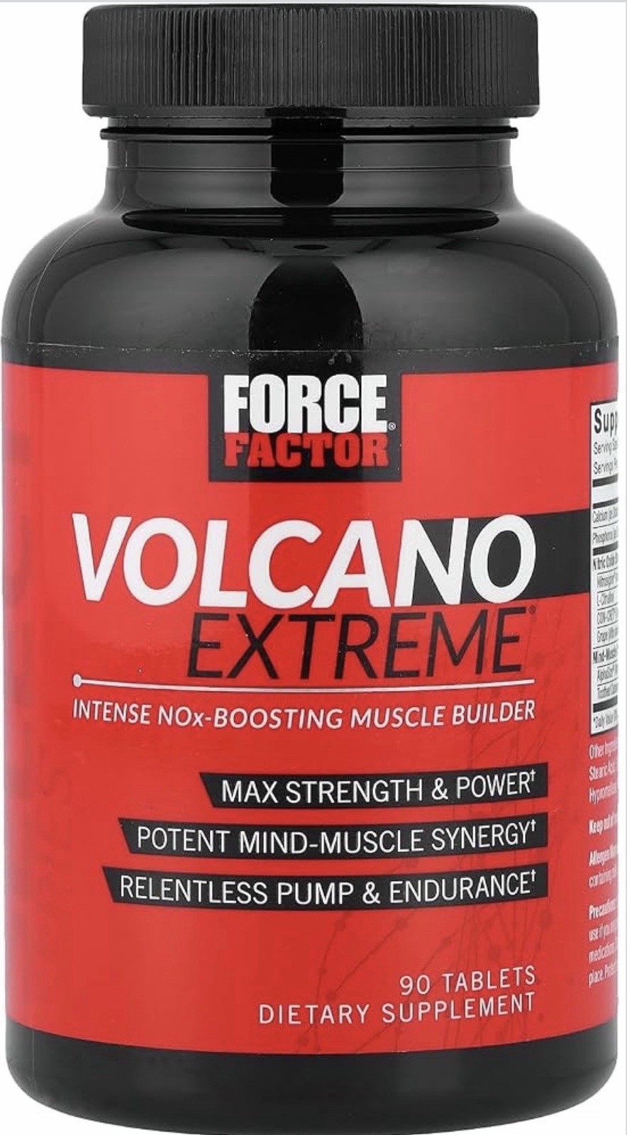 Force Factor Volcano Extreme Pre Workout Nitric Oxide Booster 90 Tablets