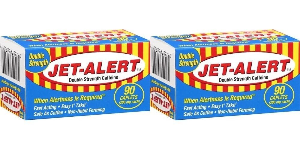 Jet Alert Stay Awake Caffeine Tablets 180 caplets-Great value