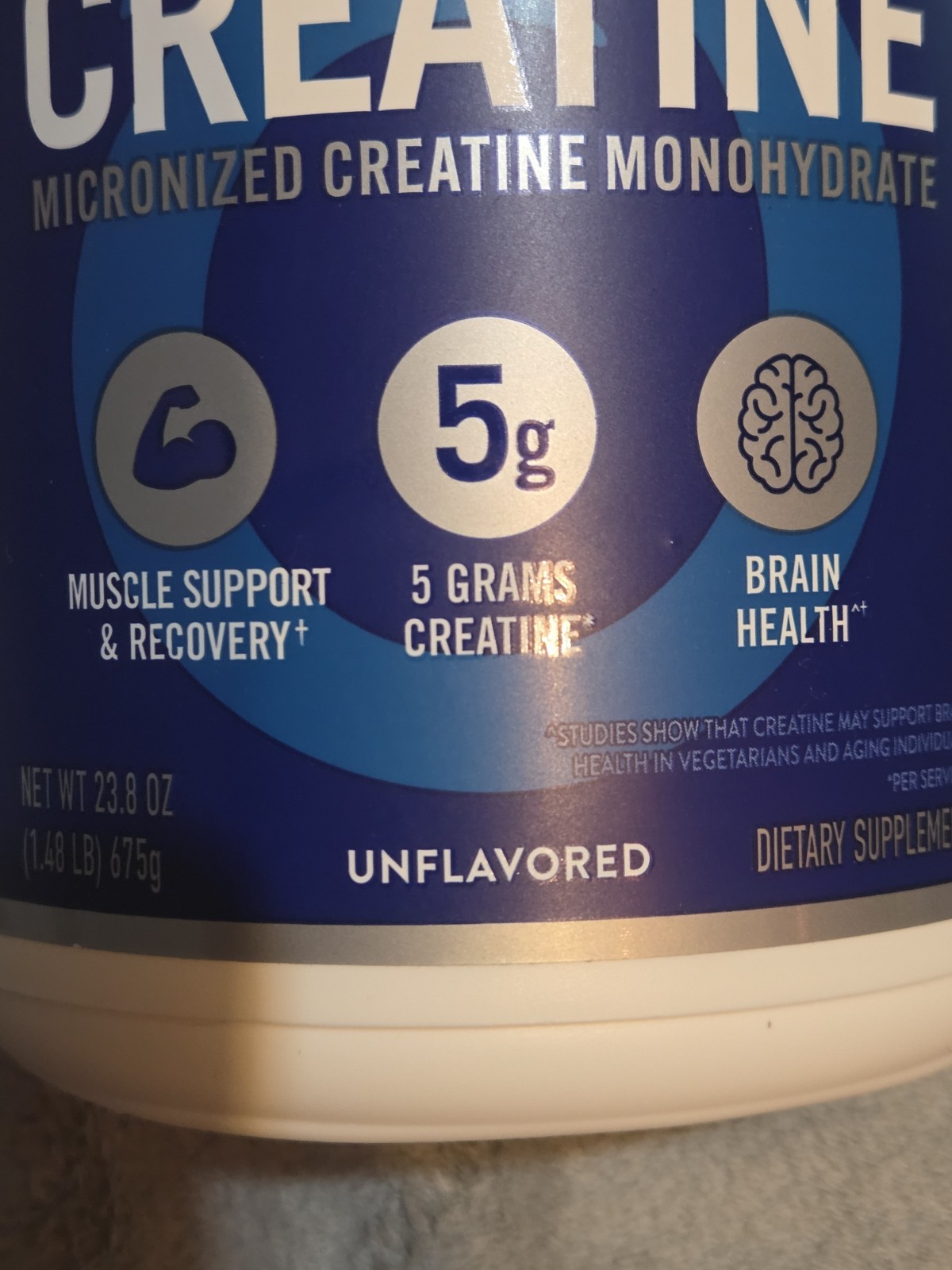 New Orgain Creatine Monohydrate Muscle Brain Unflavored 135 Serving 23.8 Oz