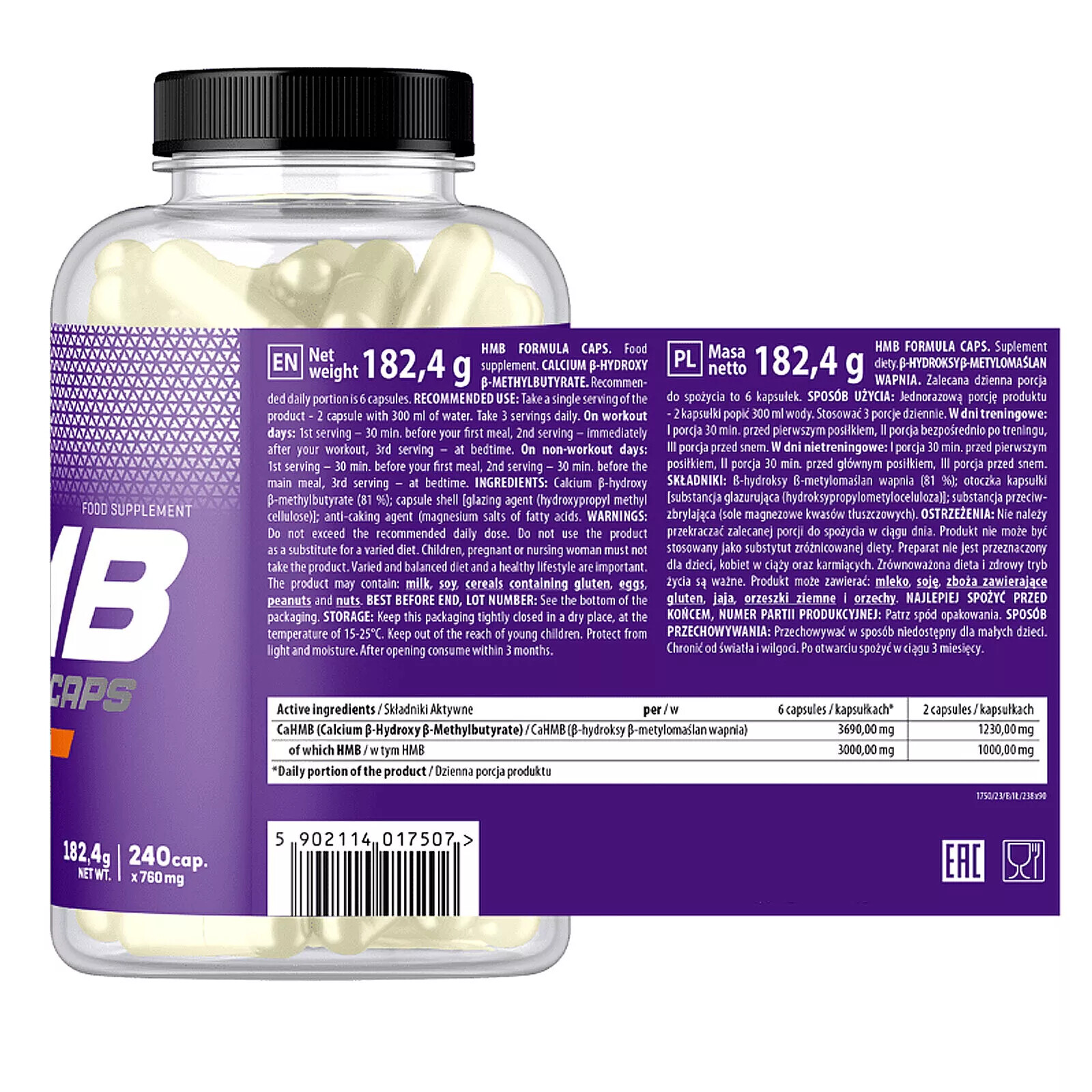 HMB SUPPLEMENTS – Reduces Body Fat & Lean Muscle Growth – Anticatabolic Shredded