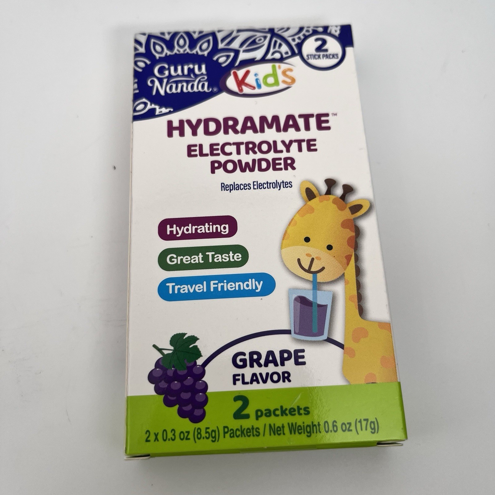 Guru Nanda Hydramate 3 boxes Kids Electrolyte Powder Apple Grape Strawberry NEW