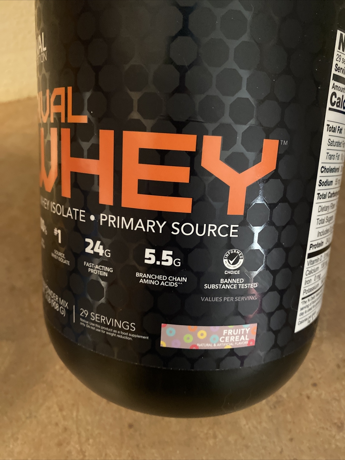 RIVAL NUTRITION :Whey Protein “ Fruity Cereal” 29 SERVINGS , Exp: 05/25
