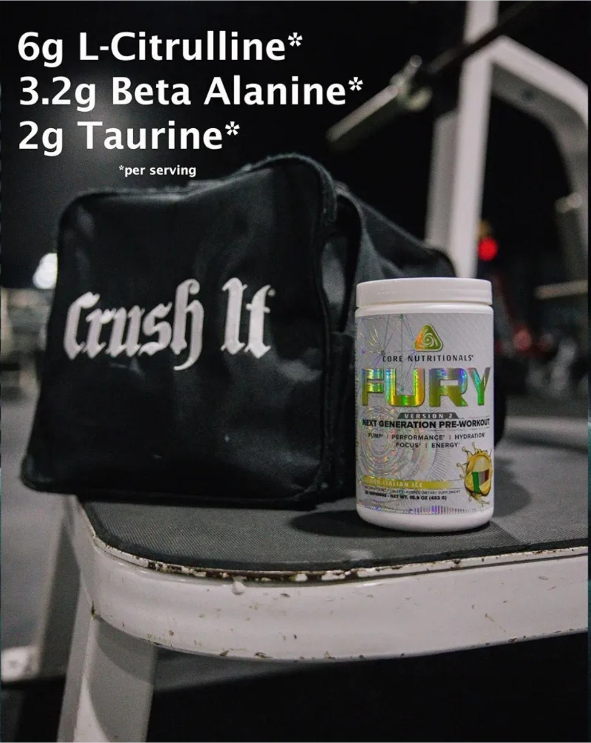 Core Nutritionals FURY V2 NEXT GEN PRE 1lb (20-40 Serv) Tropical BEST BY 11/ 26