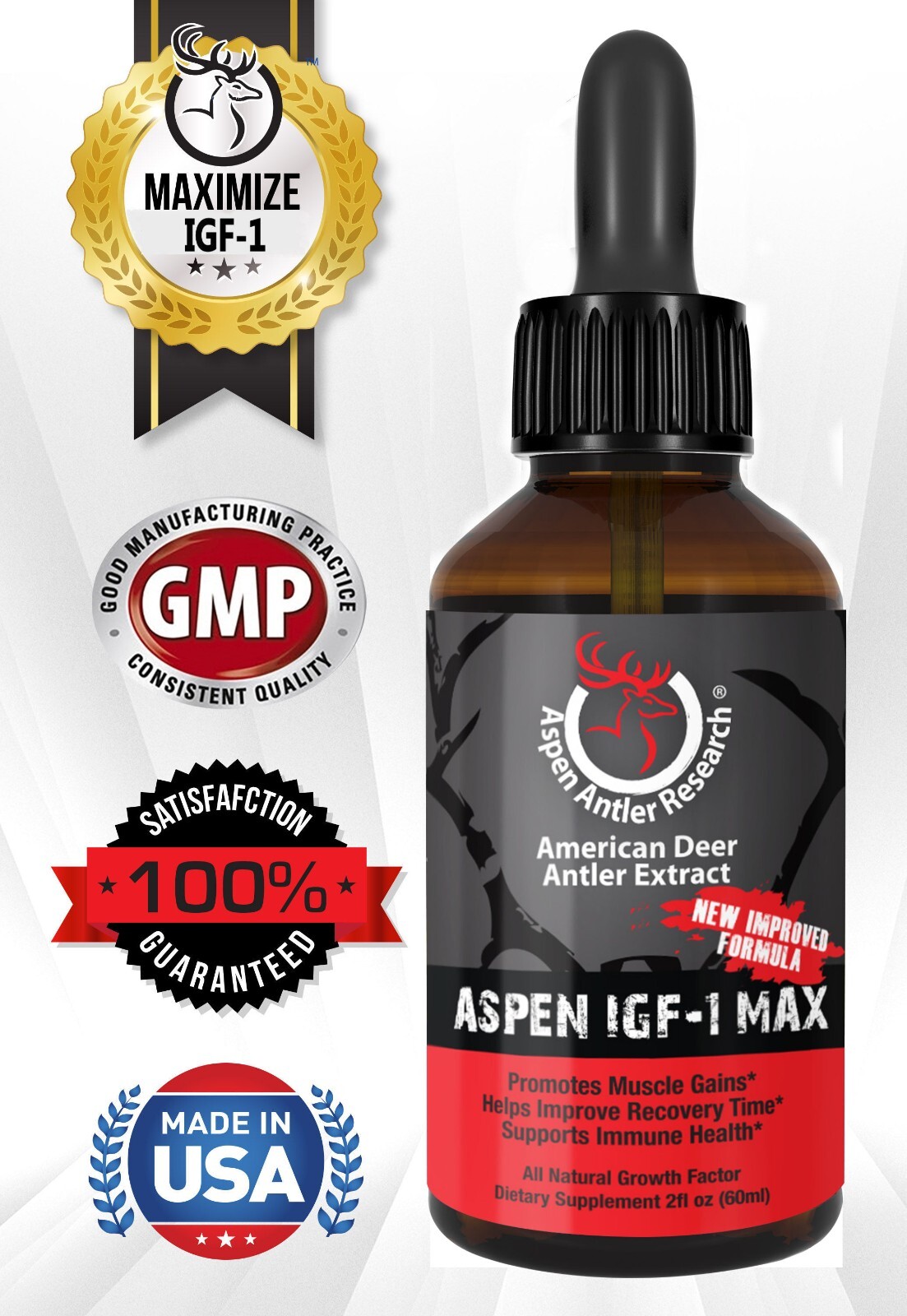 Deer Antler Velvet Extract Spray -IGF-1 | 200mgs, One Bottle 43X Concentration!