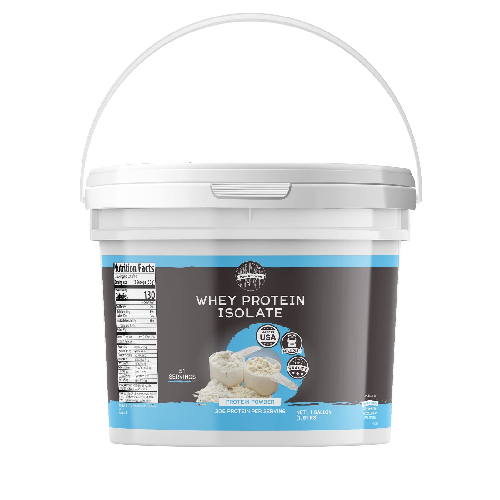 1 Gallon of Whey Protein Isolate Powder, Workout Supplement, Unflavored