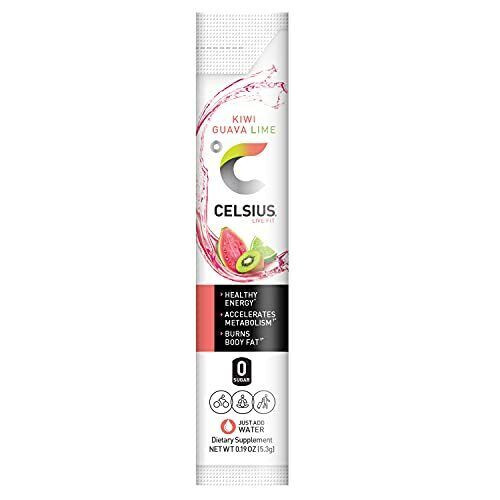 CELSIUS Kiwi Guava Lime On-the-Go Powder Stick Packs Zero Sugar 14 Sticks – NEW!