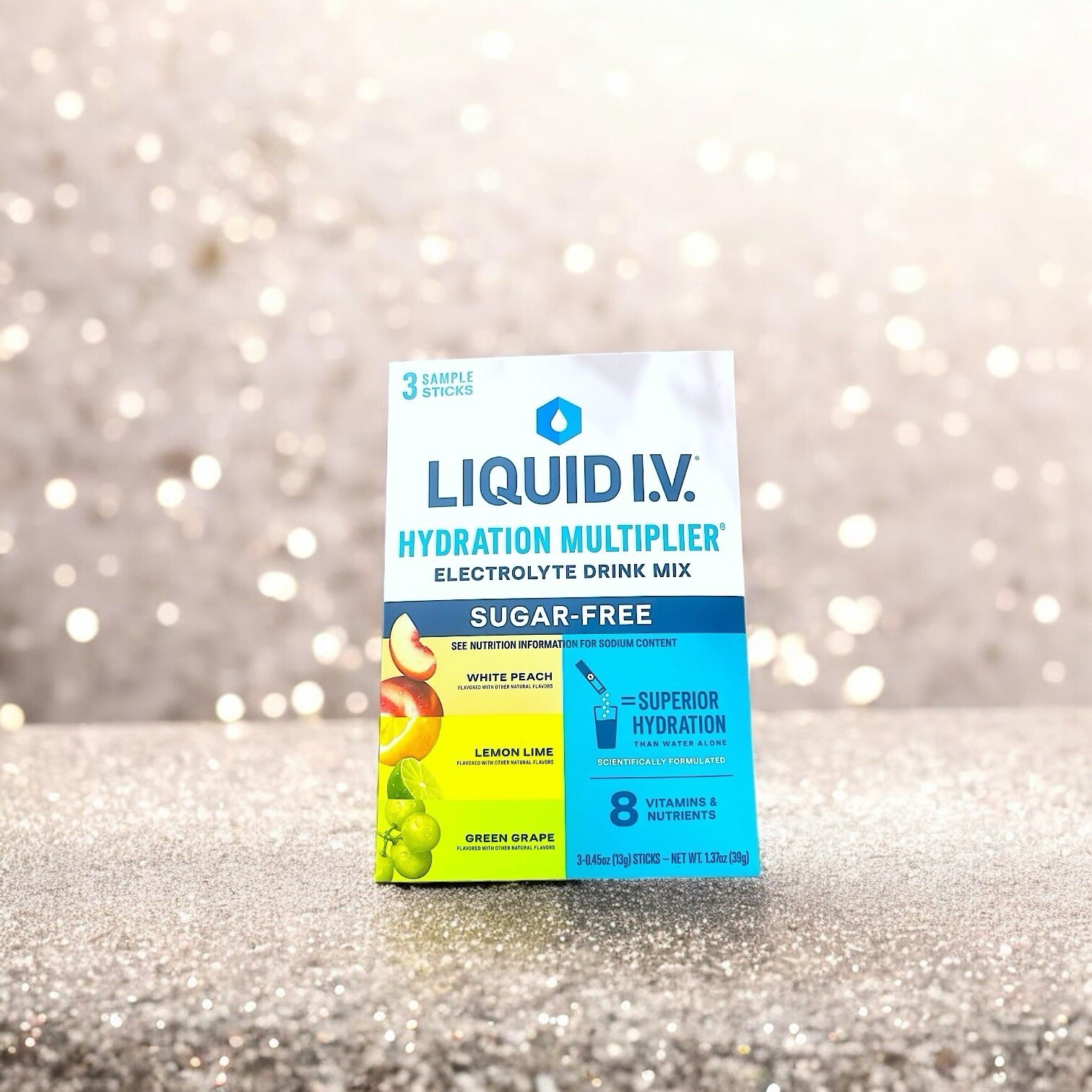 LIQUID IV Hydration Multiplier Sugar-Free 3 count sample pack 0.45 OZ EACH NIP