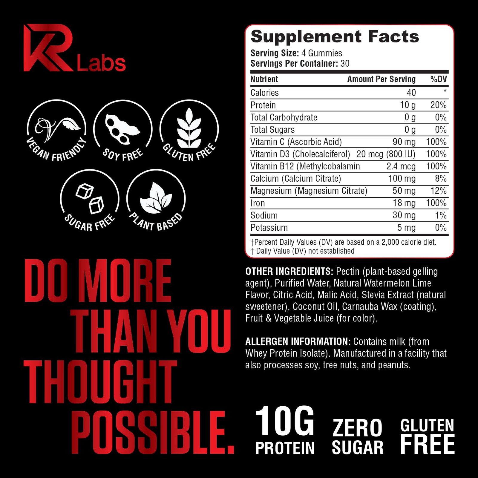 KR Labs Whey Isolate Gummies Watermelon Lime