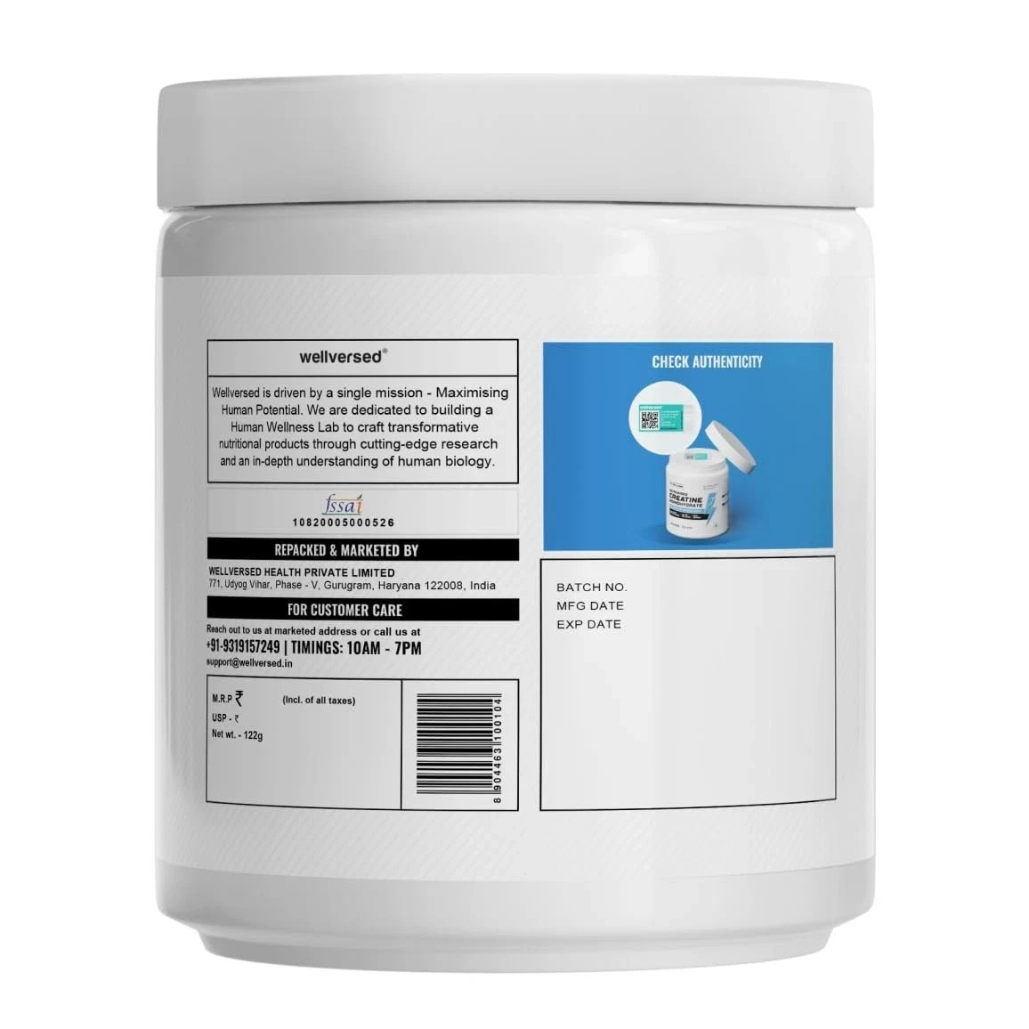 Wellcore Micronised Creatine Monohydrate Powder Fruit Fusion Flavour 122gm