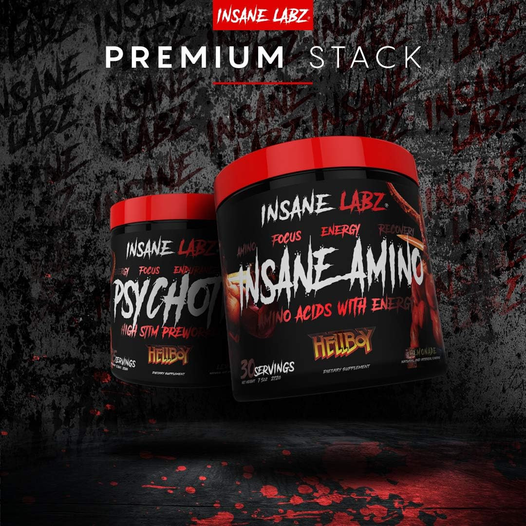 Insane Amino Hellboy Edition, BCAA with Energy Focus Muscle Recovery, Intra Work