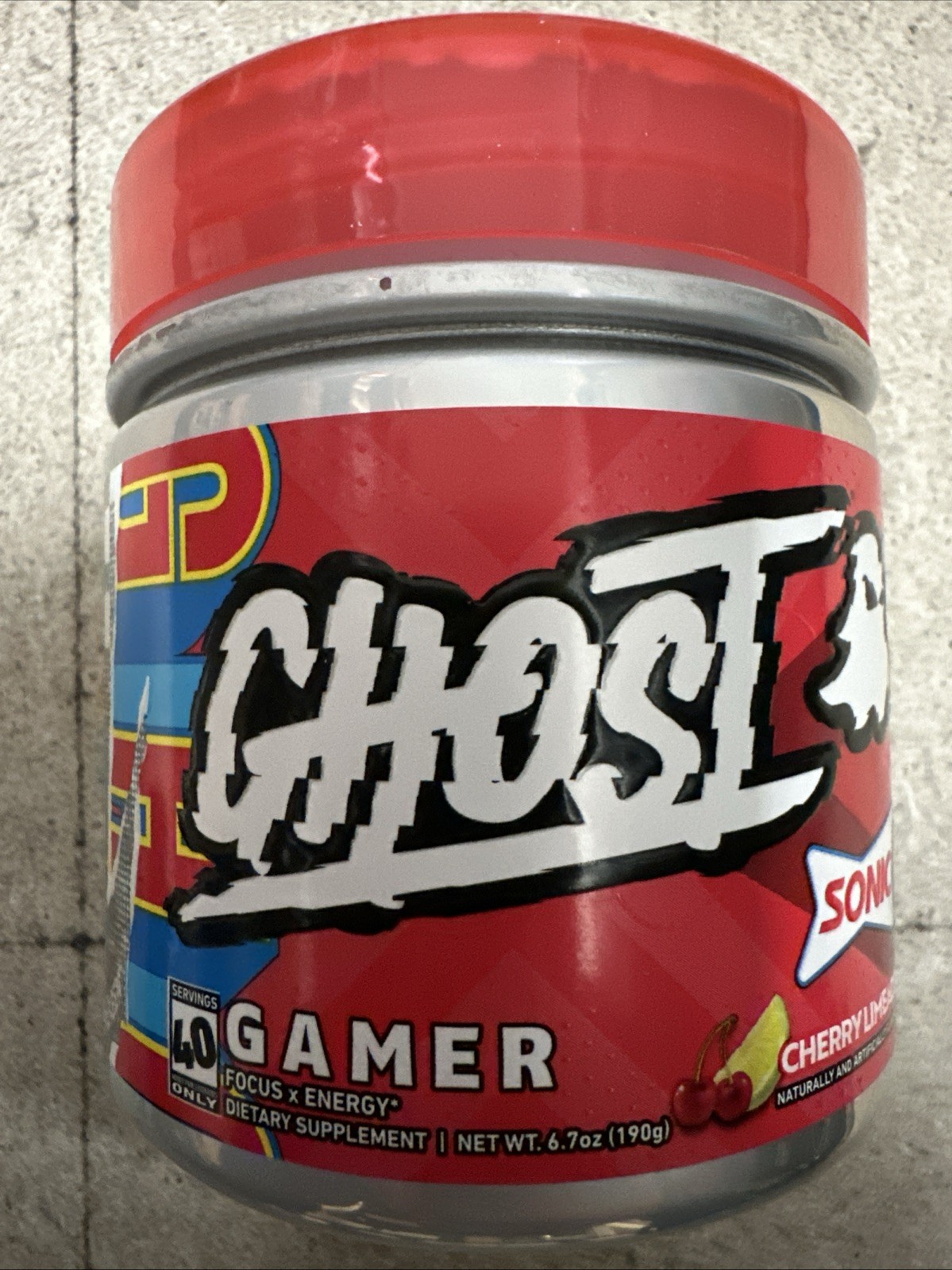 Ghost Gamer Focus & Energy Cherry Limeade 40servings Exp 09/26