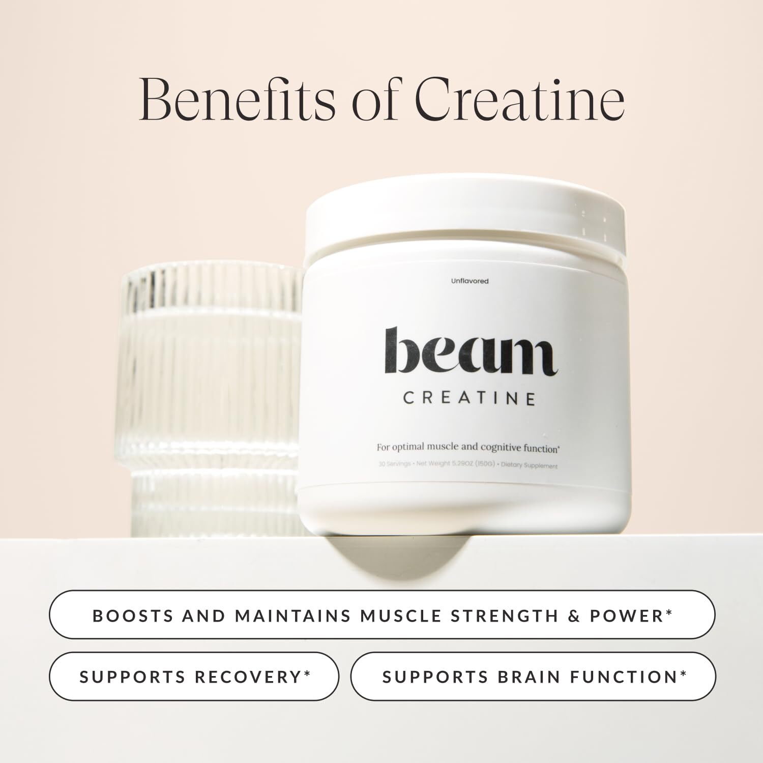 Beam Creatine Monohydrate Powder – Micronized Creatine for Muscle Growth Stre…