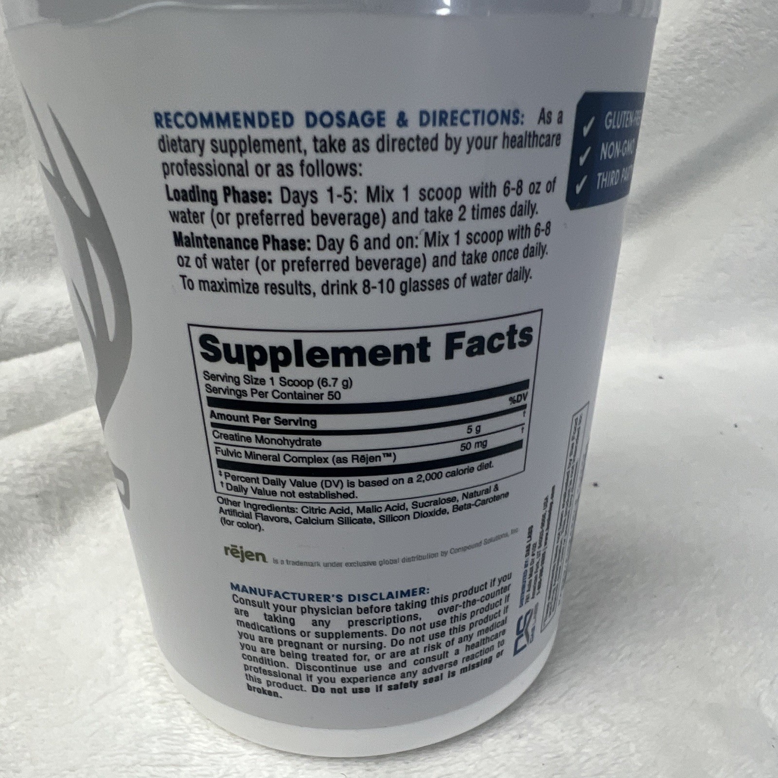 Bucked Up Creatine Monohydrate Powder Mango Pineapple 250g 5000mg Gluten-Free