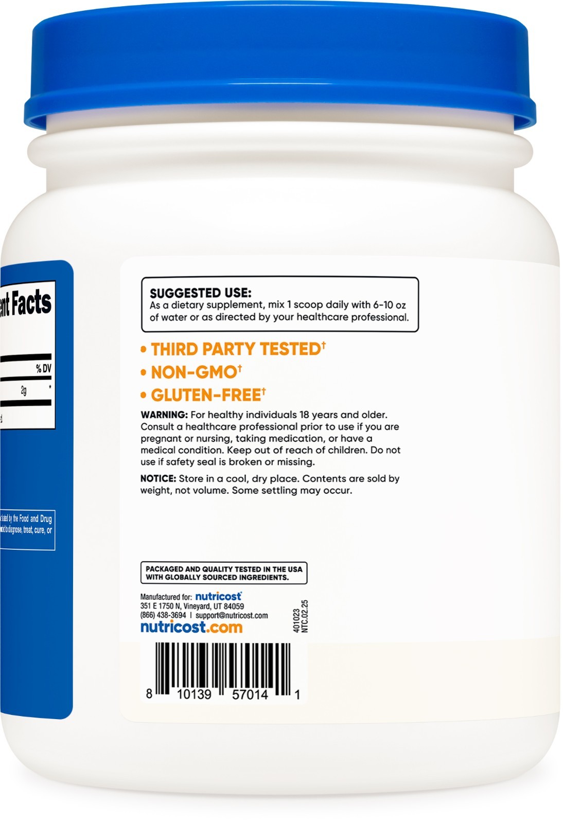 Nutricost Taurine Powder (1KG) – 500 Servings – Pure High Quality Powder