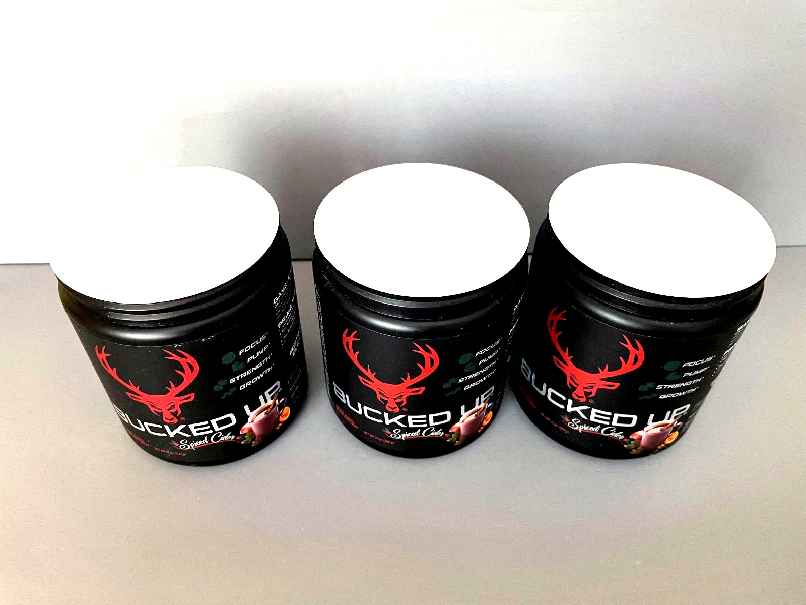 X3) BUCKED UP Pre Workout (30 Servings) EXP 11/27 SPICED CIDER