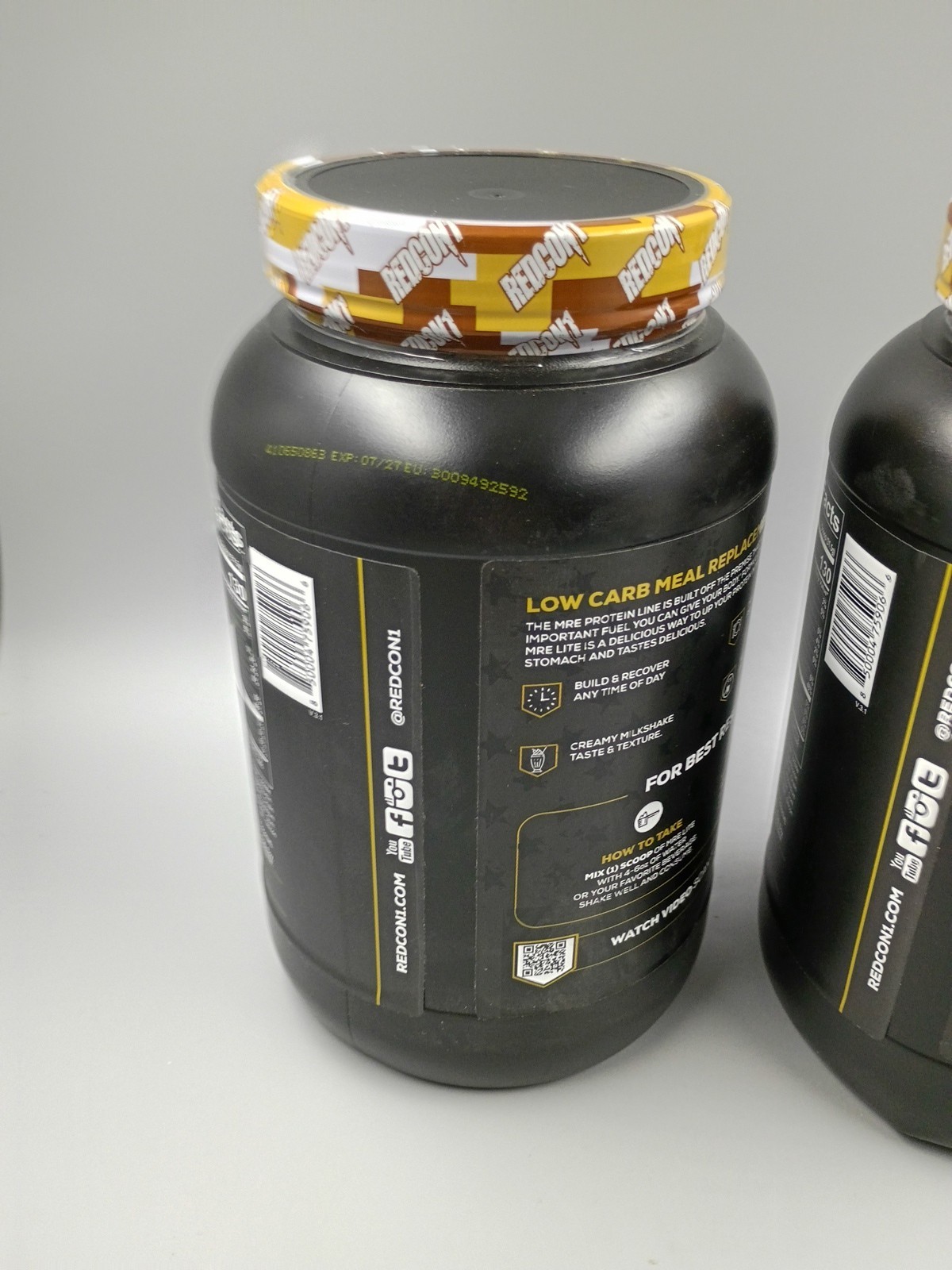 Lot Of 2 Redcon1 MRE Lite Whole Food Protein Powder – Banana Nut Bread ~Exp 7/27
