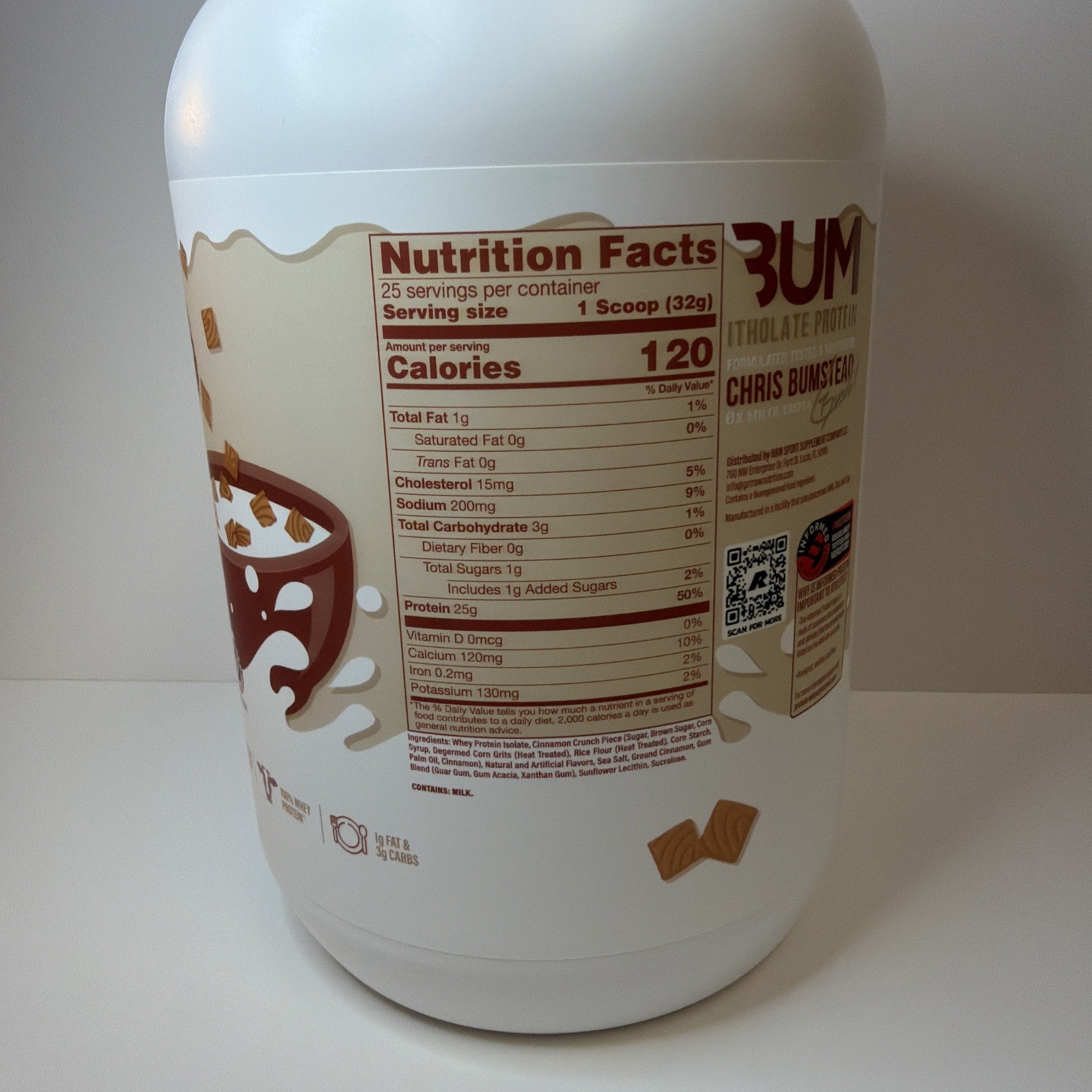Raw Nutrition BUM Itholate Protein – Cinnamon Crunch Cereal – New – 25 Servings
