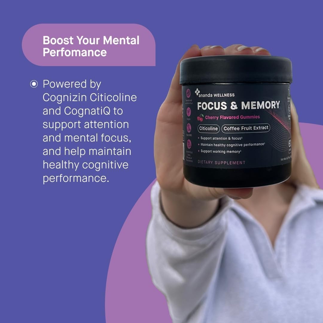 Ananda Wellness Focus & Memory Gummies – Brain Supplements for Memory and Focus
