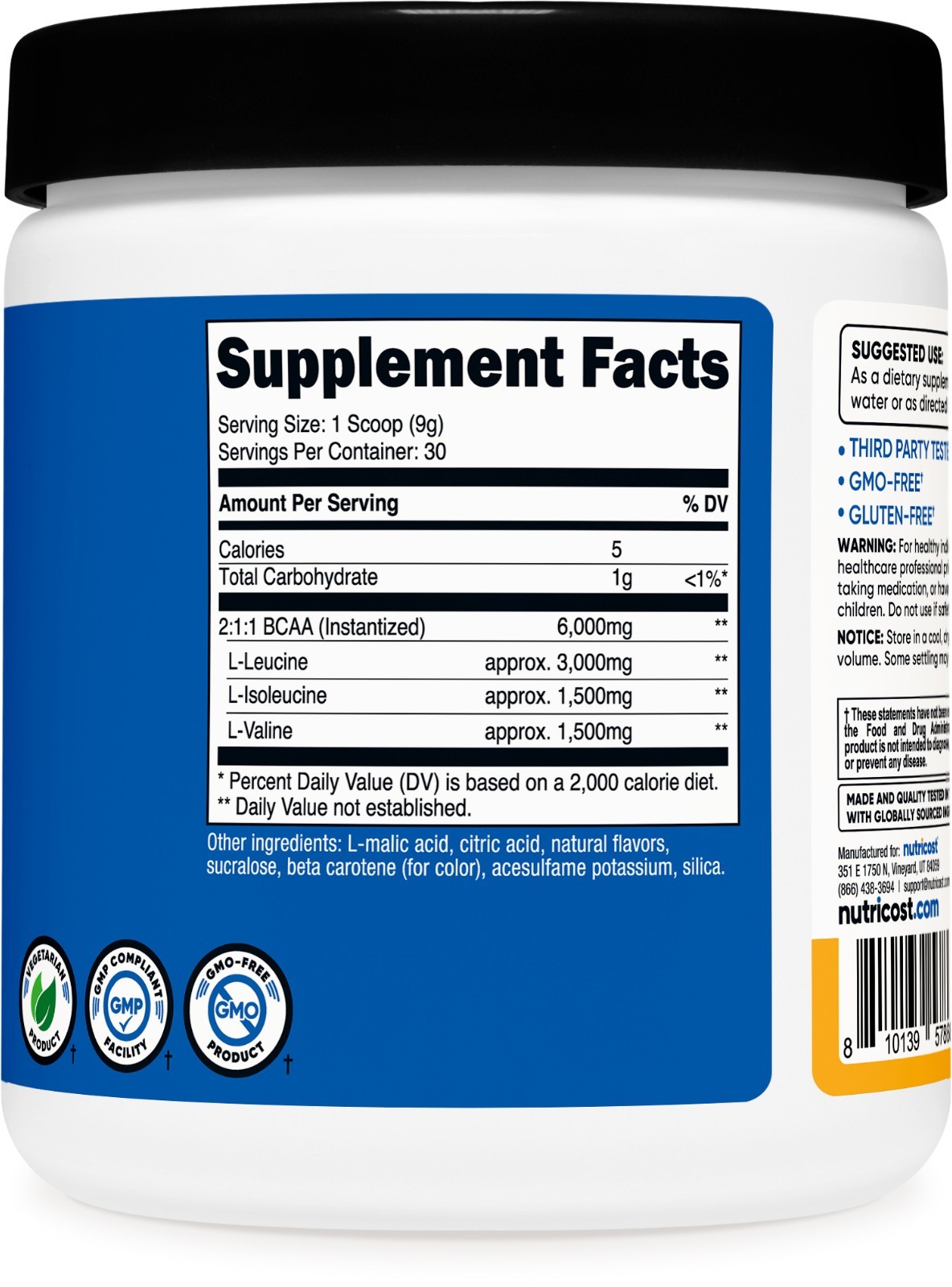 Nutricost BCAA Powder 2:1:1 (Orchard Fruit) – Branch Chain Amino Acids