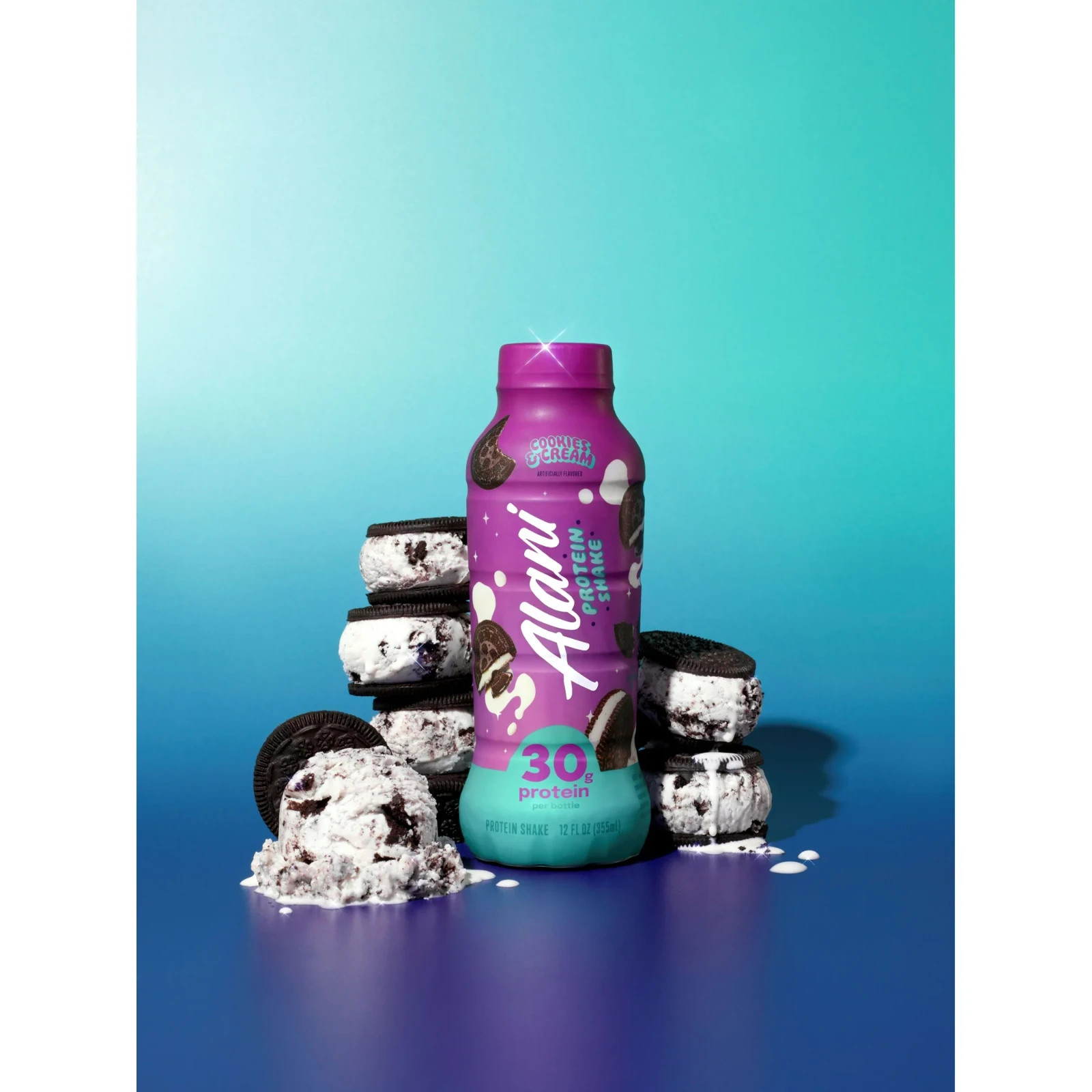 3 Pcs Alani Nu Protein Shake Cookies & Cream 12 oz Bottles 4 Pk | 12 Count Total