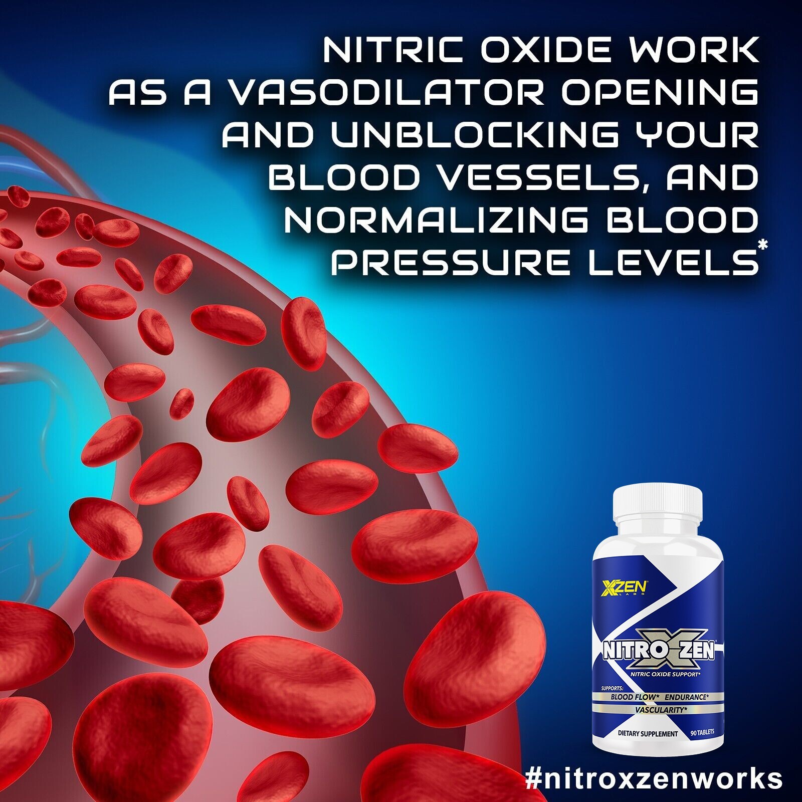 Nitroxzen Boost Nitric Oxide – Circulation & Endurance Support Supplement 90 Tab