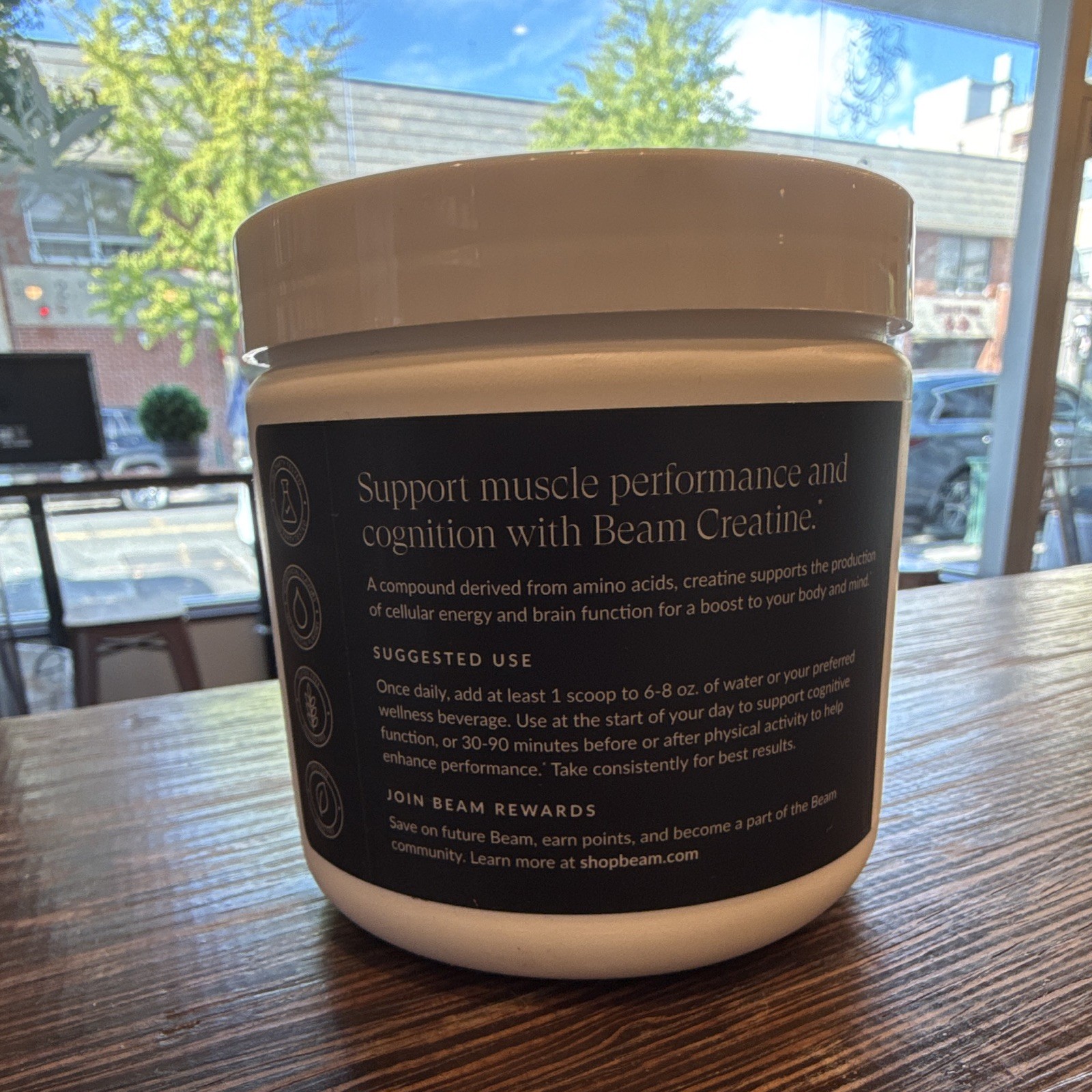 Beam Creatine Monohydrate Powder, Blue Raspberry Flavor, 30 Servings 6.98 oz